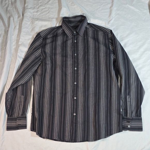 Claiborne Other - Claiborne Modern Fit Men's 100% Cotton Long Sleeve Vertical Stripe Dress Shirt -